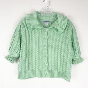 Cotton Emporium Mint Green Cable Knit Cardigan